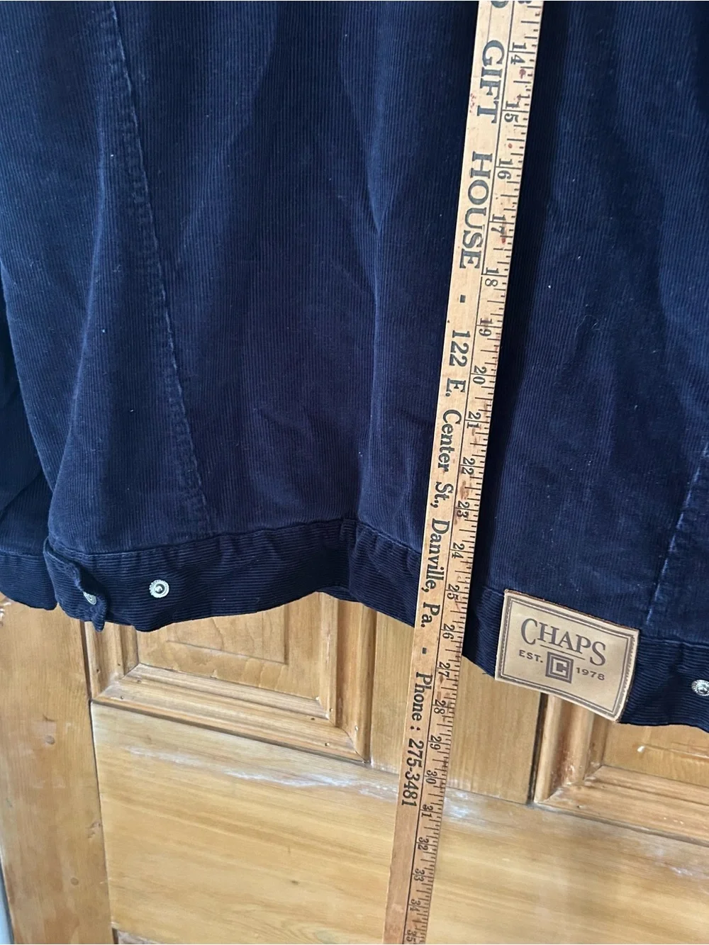 Chaps Jacket Mens Large Navy Blue Corduroy Trucker Sherpa Fleece Lined L
